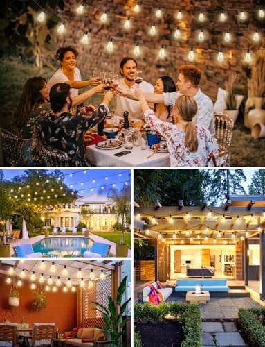 Brightever LED Outdoor String Lights with Remote, 100FT Commercial Grade Waterproof Outdoor Patio Lights, 30+2 ST38 Dimmable Edison Bulbs, 2700K Warm White Rope Light for Outside, Low Voltage 24V - Image 7