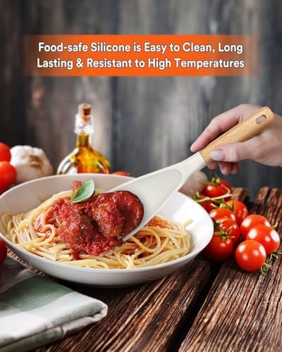 Badiano Silicone Cooking Spoon for Nonstick Cookwares, Multi-function,11.4" - Image 4