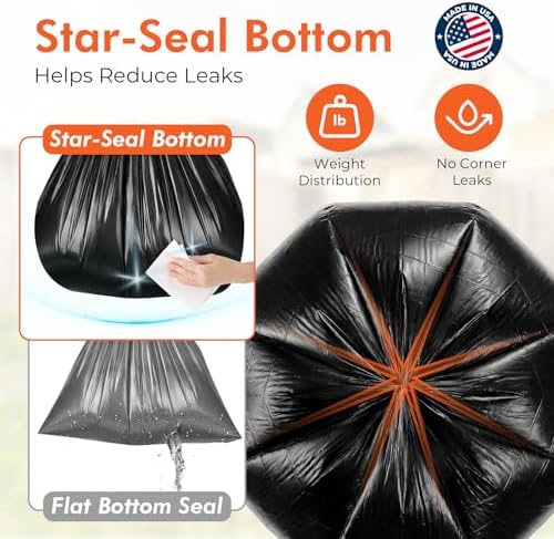 Delxo 40-45 Gallon Trash Bags, 1000 Count, 40×45'' Large Black Garbage Bags - Image 3