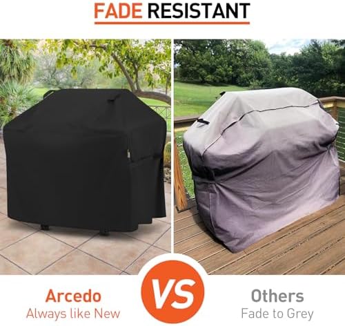 Arcedo Outdoor BBQ Grill Cover 55 Inch Compatible with Weber, Black - Image 6