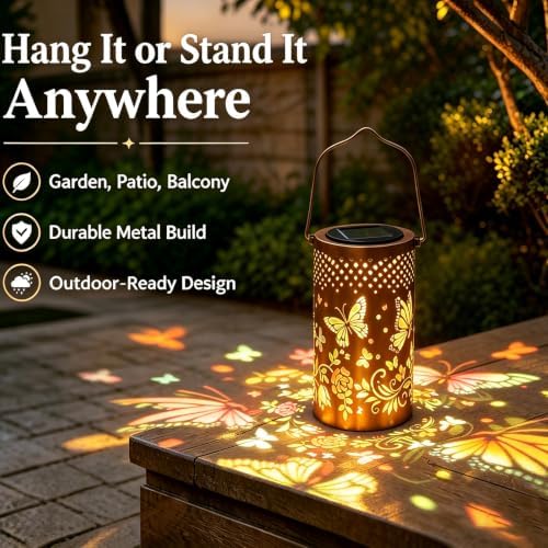 Butterfly Colorful Solar Lantern Outdoor Waterproof, Garden Gift - Image 4