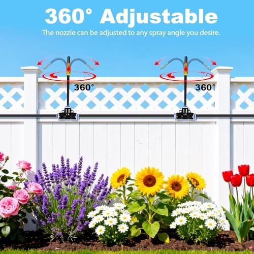 Thiswing 100FT Drip Irrigation System with Smart Water Timer, 1/4" Tubing Automatic Misting Watering Kit with 18Pcs 360° Adjustable Nozzles, Garden Sprinkler for Yard, Lawn & Outdoor Plants - Image 2