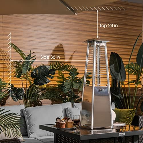 Tangkula 34" Pyramid Tabetop Propane Patio Heater, Silver - Image 5