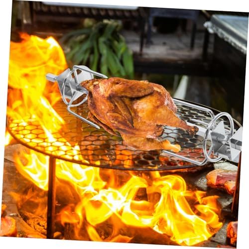 Stainless Steel Rotisserie Cage for Turkey Meat Bbq Skewer Basket with Automatic Rotating Function for Even Cooking Oven Air Fryer - Image 6