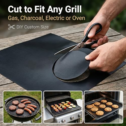 Grill Mats for Grill, Set of 8, 15.75 x 13 Inch - Image 3