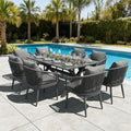 LayinSun 9 Pieces Outdoor Patio Dining Set, Aluminium Rectangular Dining Table and Wicker Rattan Chairs Set for Outside Backyard, Poolside by LayinSun