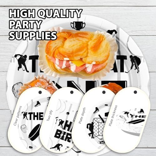 96Pcs Ice Hockey 1st Birthday Party Decorations, Serve 24 - Image 6