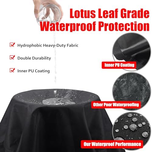 Grill Cover, 48 inch Heavy Duty BBQ Gas Grill Cover for Outdoor Grill, Waterproof, Weather Resistant, Anti-UV, Rip-Proof, Fade Resistant Barbecue Cover with Hook-and-Loop Straps for Most Grills - Image 5