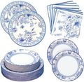 180PCS Blue White Paper Plates and Napkins Party Supplies Serve 60 by Osonm