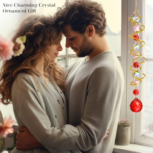 20.5in Crystal Gazing Ball Wind Spinner Suncatcher Garden Decor - Image 6