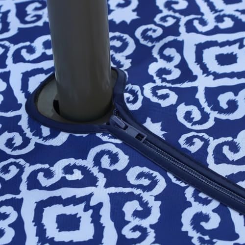 EHouseHome Outdoor Indoor Tablecloth with Umbrella Hole for Oval Table,Waterproof Patio Table Cloths, Spring/Summer Table Covers with Zipper for Backyard Circular Table/BBQs/Picnic,60 x 84 inches - Image 3