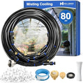 Mellbree Misters for Outside Patio 80FT/24M, Pre-Assembled Misting Cooling System with 24 Brass Nozzles & 3/4" Adapter, Outdoor Mister for Garden, Backyard, Pool, Greenhouse, Play Zone, Trampoline by Mellbree