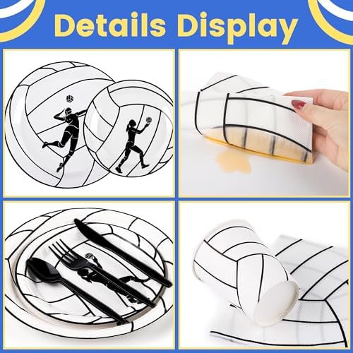 Kochorie 130 Pieces Volleyball Party Supplies Party Dinnerware Set - Image 3