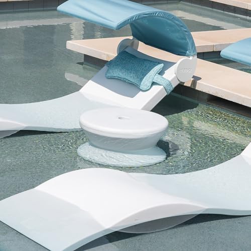 Ledge Lounger in-Pool Side Table with Umbrella Hole (Sandstone) - Image 2