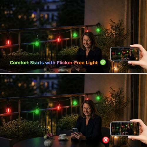 GvvooHome G40 Colored LED Outdoor String Bulbs for Christmas, 36 Pack - Image 5