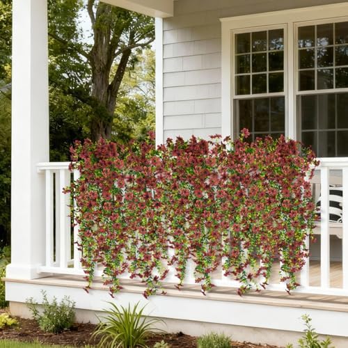 INQCMY Artificial Fake Hanging Flowers Plants for Outdoor Fall Decoration - Image 4