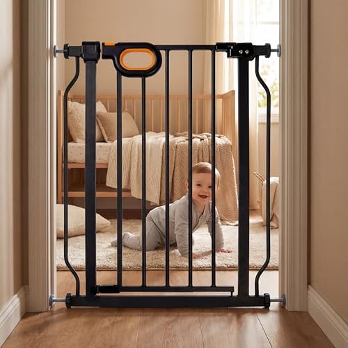 23.8-28.3 Inch Wide Small Narrow Baby Gate for Stairs by HOOOEN