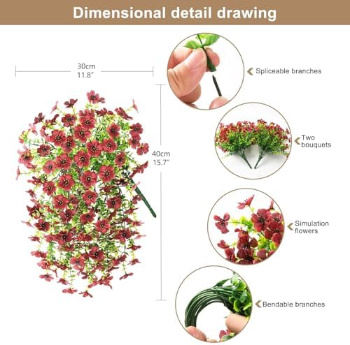 ZFProcess Artificial Hanging Flowers for Outdoors Fall Decoration - Image 2