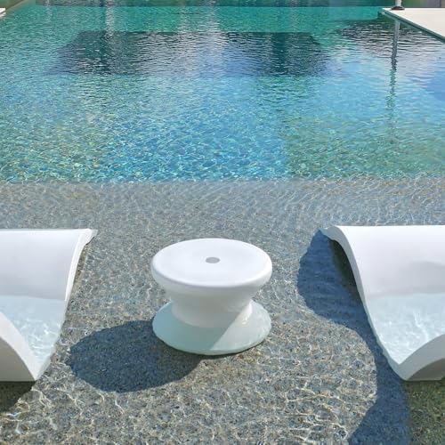 Ledge Lounger in-Pool Side Table with Umbrella Hole (Granite Gray) - Image 4