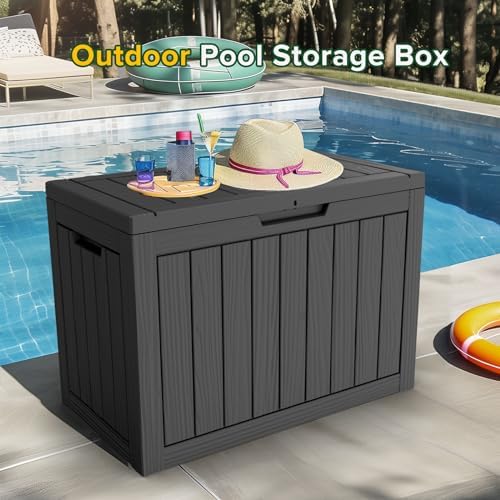 PatioZen 50 Gallon Package Delivery Boxes for Outside, Lokable Secure Resin Package Delivery Box with Lid, Weatherproof and Anti-Theft Storage for Outdoor Front Door, Porch, Curbside, House (Black) - Image 6