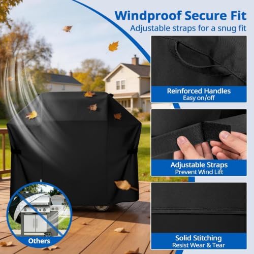 SunPatio Heavy Duty Waterproof 58 Inch Grill Cover for Weber Genesis Grills - Image 5