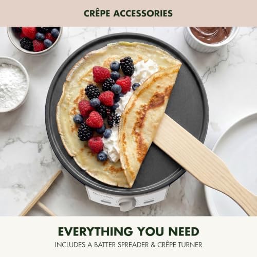 GreenPan Advanced 12" Crepe Maker, Ceramic Nonstick PFAS-Free Coating, Adjustable Temperature Control, 400°F Heating, Batter Spreader & Crepe Turner Included, Clay - Image 7