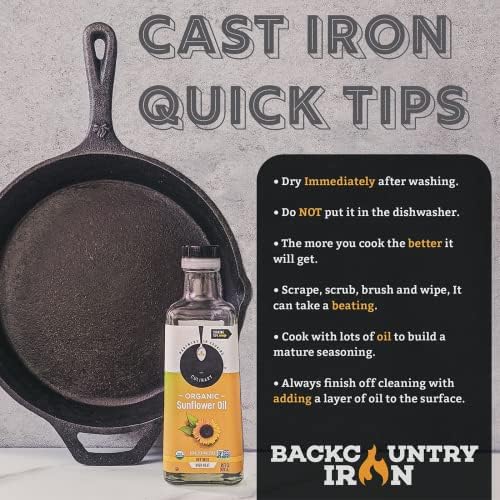 10-1/4 Inch Round Medium Pre-Seasoned Cast Iron Skillet - Image 7
