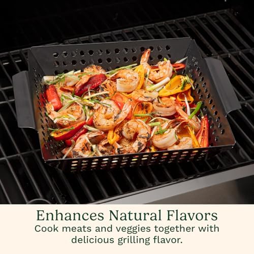 Cuisinart 11" x 11" Non-Stick Grill Wok, Perforated BBQ Grill Basket for Grilling Veggies, Meat & Stir-Fry, Outdoor Grilling Basket for Charcoal and Gas Grills (Pack of 6) - Image 4
