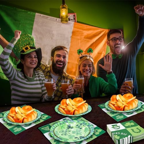 180PCS St.Patrick's Paper Plates and Napkins Party Supplies Serve 60 - Image 6