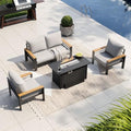 Aoxun Patio Furniture Set, Aluminum Outdoor Furniture with Fire Pit Table by Aoxun