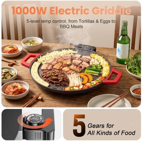 Korean BBQ Smokeless Electric Grill, Nonstick, Adjustable Temp - Image 4