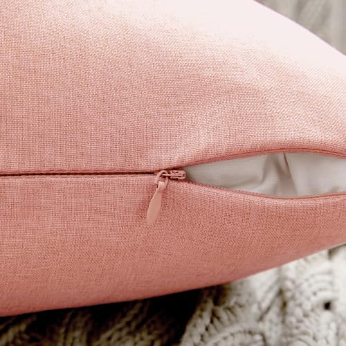 MIULEE Decorative Outdoor Pillow Covers Waterproof 18x18 Light Pink - Image 3