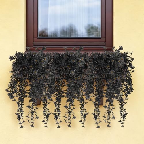 RECUTMS Black Hanging Flowers 3Pcs Artificial Petunias for Outdoors - Image 6