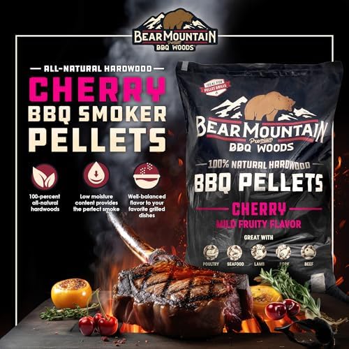 Bear Mountain 2-Pack All Natural Wood Pellets for Smoker, Grill & BBQ, 20 Lbs, Cherry - Premium Hardwood Barbecue Pellets for Indoor and Outdoor Grilling - Image 2