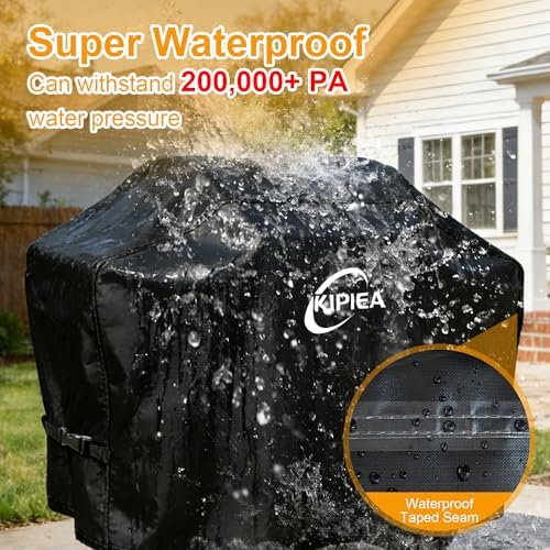 Kipiea 600D Heavy Duty Pellet Grill Cover for Camp Chef Woodwind Pro 36 & Woodwind 36, Waterproof Wood Pellet Smoker Cover with Windproof Buckles, UV Resistant, No Tear, No Fading - Image 3