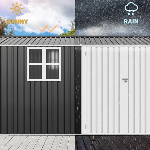 DWVO 12x8ft Large Outdoor Storage Shed with Window & Lockable Doors - Image 4