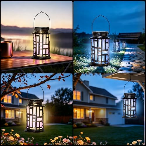 SRNPMIU Solar Lanterns Outdoor, Solar Lights Outdoor Decor Waterproof - Image 6