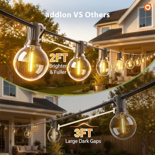 addlon 100FT 54LED Solar String Lights Outdoor Waterproof with Remote, USB - Image 4