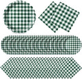 Roshtia 120 Pcs Dark Green Gingham Plates and Napkins,Forest Party Decor by Roshtia