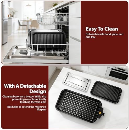 Pukomc Electric Indoor Grill,2 in 1 Indoor Grills for Kitchen - Image 5
