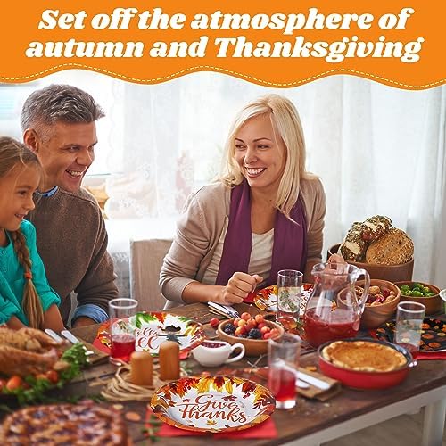 80 Pcs 7 Inch Thanksgiving Pumpkins Paper Disposable Plates - Image 5