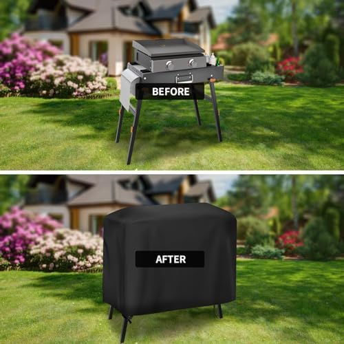 Griddle Cover for Yukon Glory Portable Grill Table, Outdoor 22 inch 17 inch Griddle Table Cover Waterproof Grill Stand Cover BBQ Grilling Cover Black - 34" L×24" W×32" H - Image 6