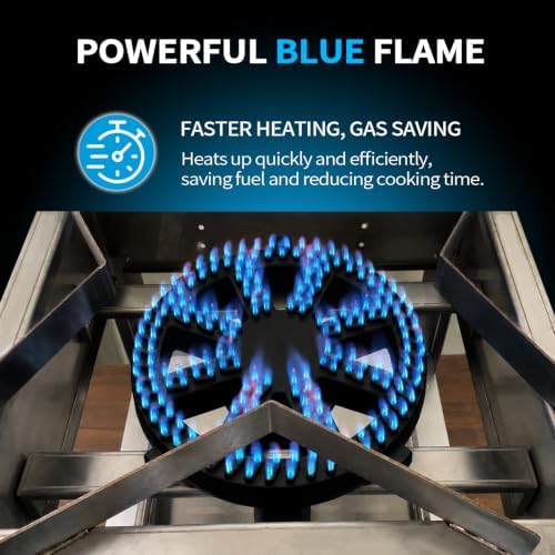 Stainless Steel Single Propane Burner – Outdoor Gas Cooker with 20 PSI Regulator, 200,000 BTU High-Power Portable Propane Stove for Outdoor Cooking, Turkey Frying, Seafood Boiling & More - Image 4