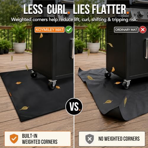 Under Grill Mats for Outdoor Grill, Wind Resistant No-Curl 75x40 - Image 4