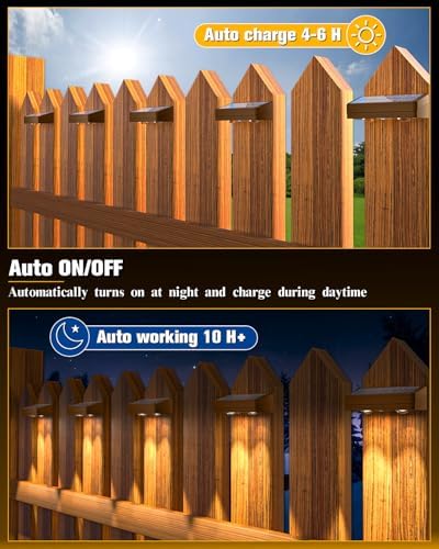 JOFIOS Solar Fence Lights 12 Pack Brown, 50 Lumens Outdoor Fence Lights Solar Powered with 12 Modes RGB Color Glow LED Deck Lighting Outdoor Waterproof IP65, Backyard, Deck, Porch, Railing, Pool, Wall - Image 5
