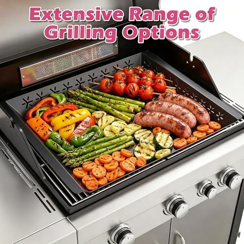 Vegetable Grill Basket for Outdoor Grill - 15.8"*15.8"Extra Large XXL Heavy-Duty Veggie Grilling Basket, Square, Non-stick Enamel Coating, Grilling Accessories for Grills and Vegetables - Image 4