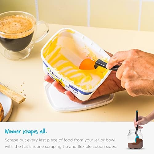 Dreamfarm Mini Supoon Non-Stick Sit-Up Silicone Scraping Cooking Spoon, Jar Scraper Measures 5ml Tsp - 8" Dreamfarm Blue - Image 4
