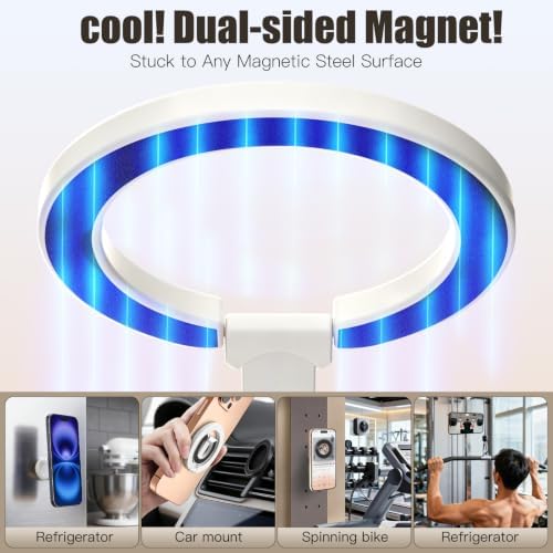 Magnetic Phone Ring for MagSafe Dual-Sided Magnetic Phone Grip Magnet Phone Stand Grip Compatible with iPhone 17/16/15/14/13 Pro Max Plus Mag Safe Accessory for Car Mounts (White) - Image 3
