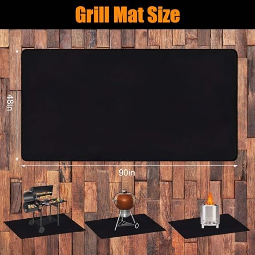 THMINS 90x48 Inches Extra Large Under Grill Mat for Outdoor BBQ - Image 2