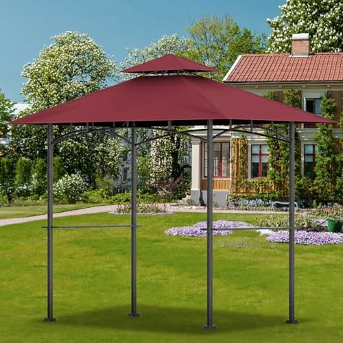 Grill Gazebo Canopy Replacement, 5 x 8 Ft, Red - Image 4
